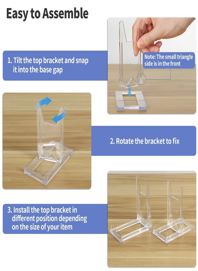 MOLIGOU 16 Pcs Acrylic Book Display Stand, Adjustable Book Display Easels, Clear Easel Stand for Clutch Bag, Picture, Plate - Image 3
